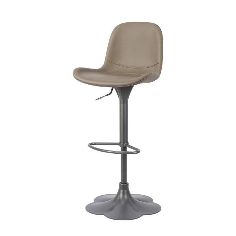 Embossed cowhide HD-7587 bar chair featuring a stylish design with leather upholstery and sturdy metal legs.