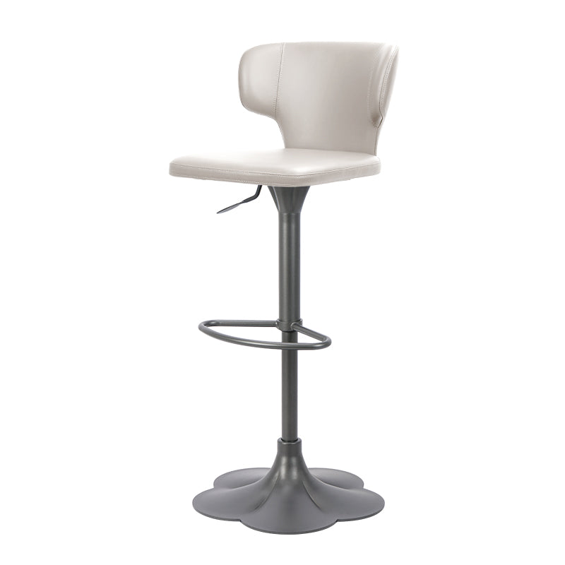 Plain-grain Cowhide HD-7580 bar chair by Heduedmobel store, featuring a sleek design with a sturdy wooden frame and cowhide upholstery.