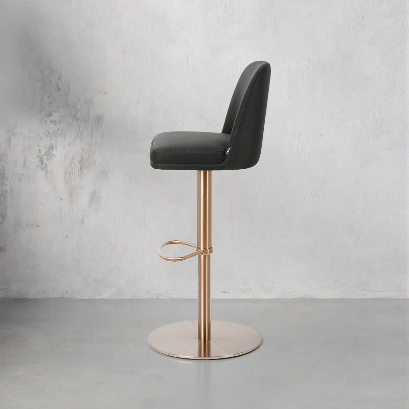 Heduedmobel Meimei PU Leather HD-7507 bar chair with modern design and cushioned seat, shown from side angle.