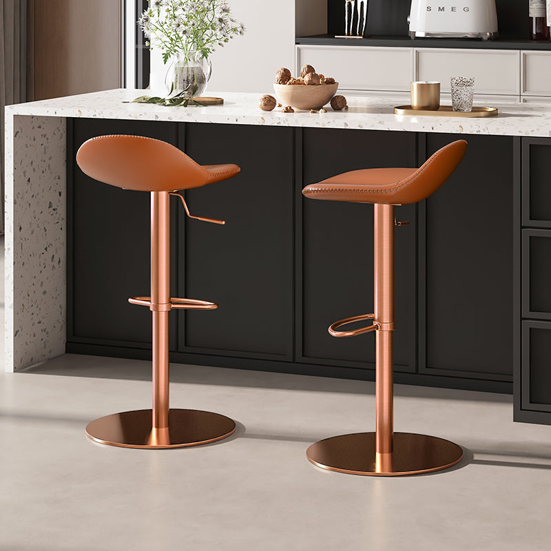 Embossed cowhide bar chair with metal legs from Heduedmobel store, showcasing a stylish, textured surface and modern design.