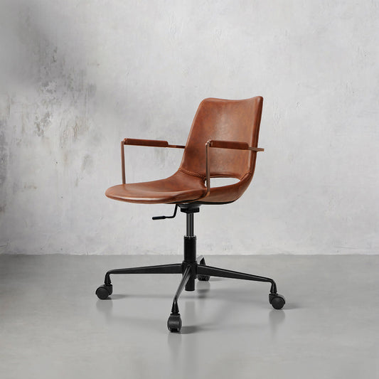 Crazy Horse PU leather HD-809 chair by Heduen Möbel, showcasing rich texture and modern design in a stylish setting.