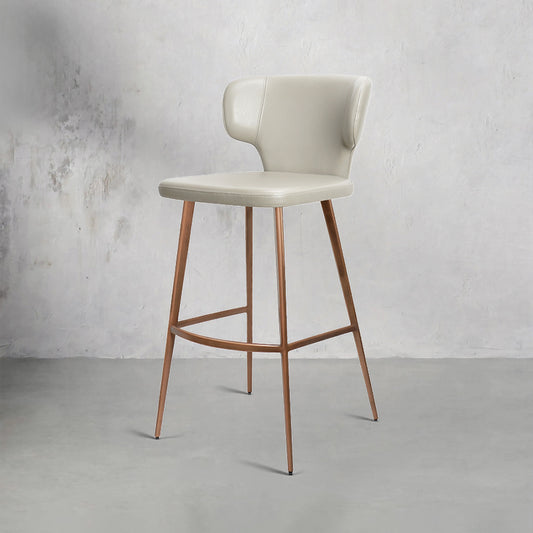 Plain-grain Cowhide HD-7282 bar chair by Heduedmobel with a sturdy wooden frame and cushioned seat for stylish seating.
