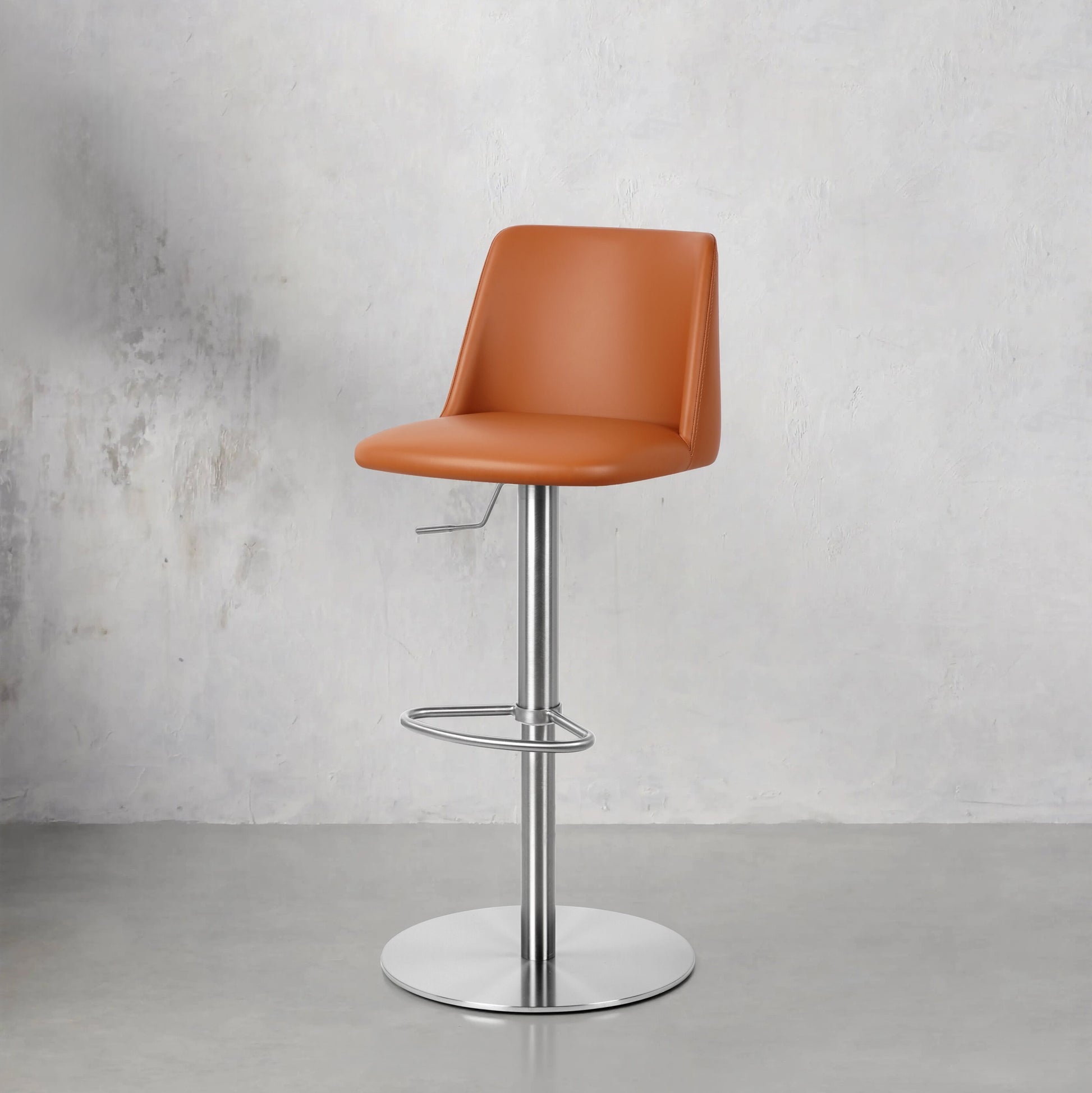 Heduen Möbel Meirou PU Leather HD-7383 bar chair with sleek design and cushioned seat in a modern setting.