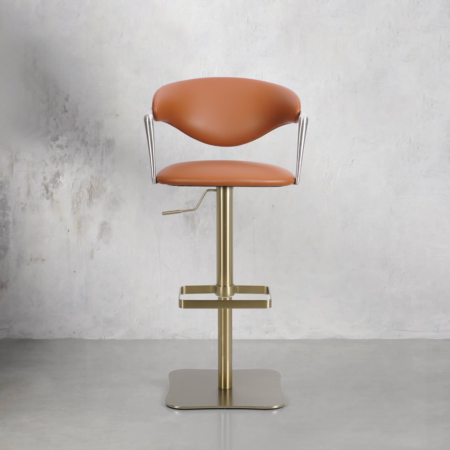 Meirou HD-7753 bar chair in PU leather and plain-grain cowhide with sleek design and comfortable seating.