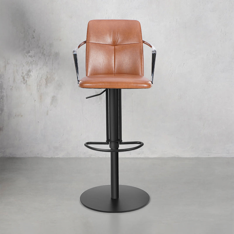 Bar chair with mohair, Huabao PU leather, and full grain leather upholstery featuring HD-7756 design