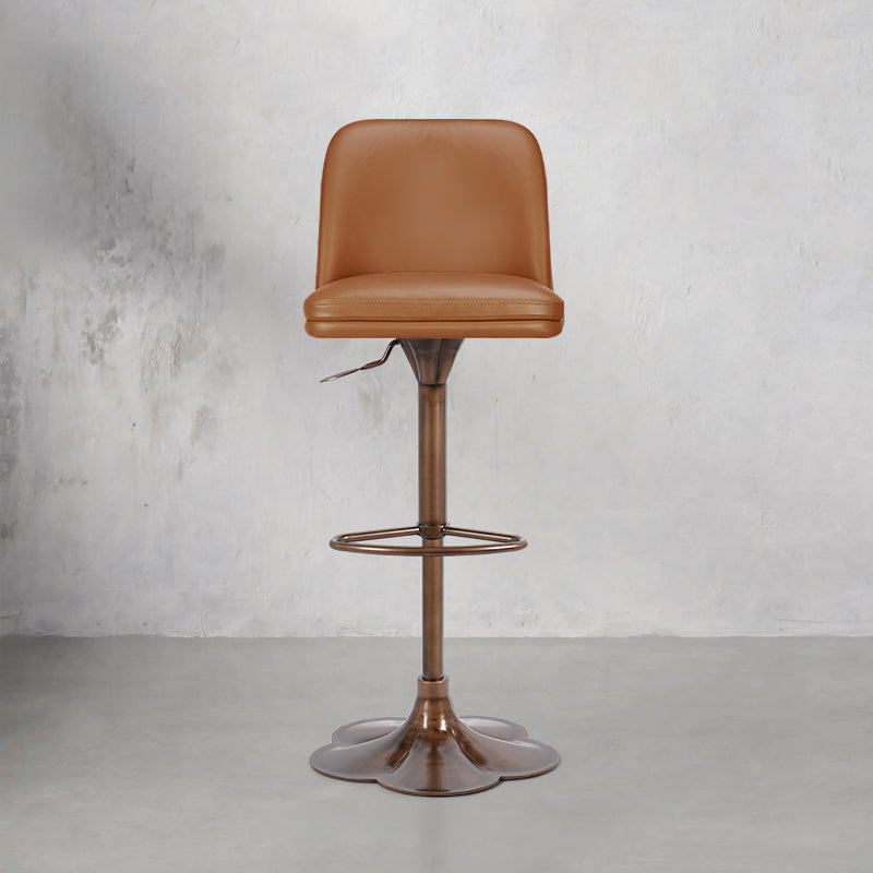 Plain-grain cowhide HD-7588 bar chair with a sleek design, featuring a sturdy frame and comfortable seating.