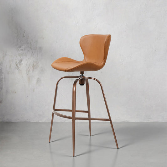 Embossed Cowhide HD-7296 bar chair by Heduedmobel, featuring a stylish design and textured leather upholstery.