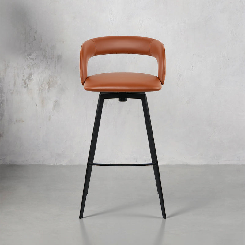 Plain-grain cowhide bar chair HD-7350 by Heduedmobel, showcasing a sleek design and textured upholstery.