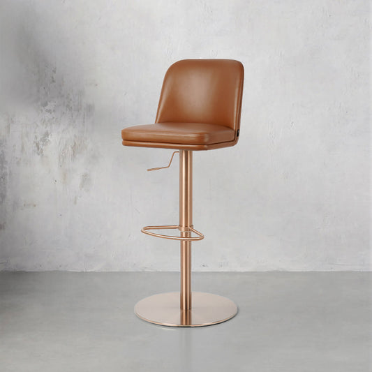 Plain-grain Cowhide HD-7509 bar chair with a sleek design and comfortable seat, showcased in a stylish setting.