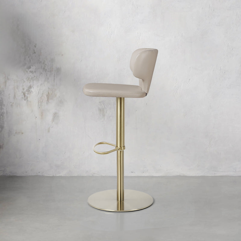 Plain-grain Cowhide HD-7556 bar chair by Heduedmobel store featuring a sleek, modern design with a sturdy wooden frame and leather seat.