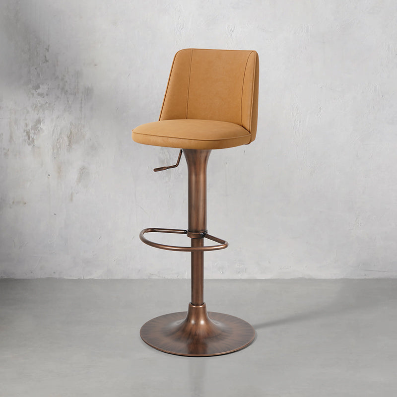 Meibao PU leather bar chair with chrome legs, modern design, cushioned seat, and backrest for stylish bar or counter seating.
