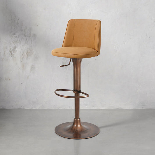 Meibao PU leather bar chair with chrome legs, modern design, cushioned seat, and backrest for stylish bar or counter seating.