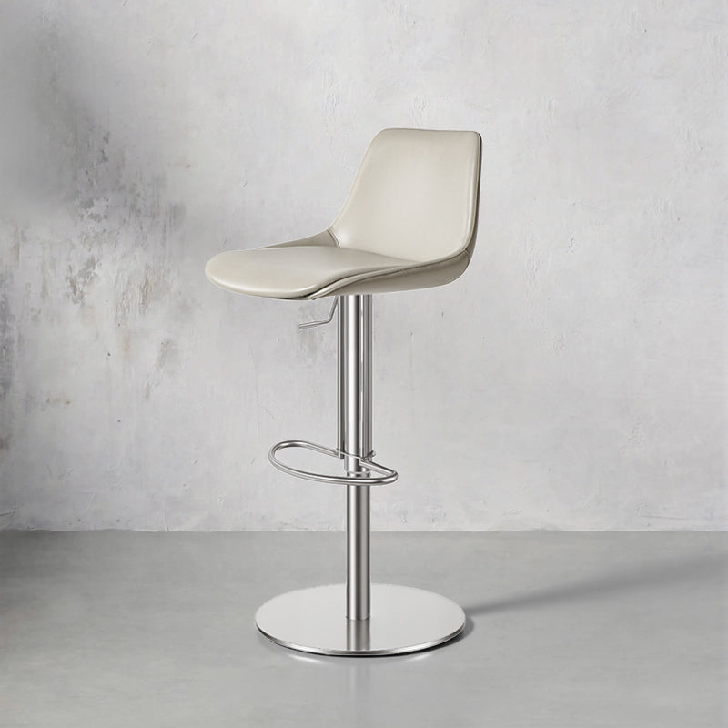 Heduedmobel HD-7603 Meirou PU leather bar chair with modern design and sturdy metal frame, shown from side view.