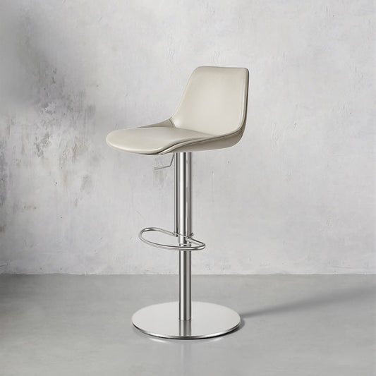 Heduedmobel HD-7603 Meirou PU leather bar chair with modern design and sturdy metal frame, shown from side view.