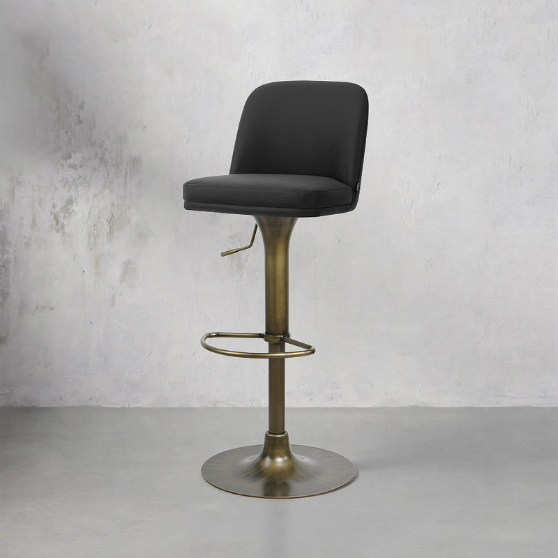 Heduedmobel Meimei PU leather bar chair HD-7766 with padded seat and backrest, modern design, black finish, and metal legs