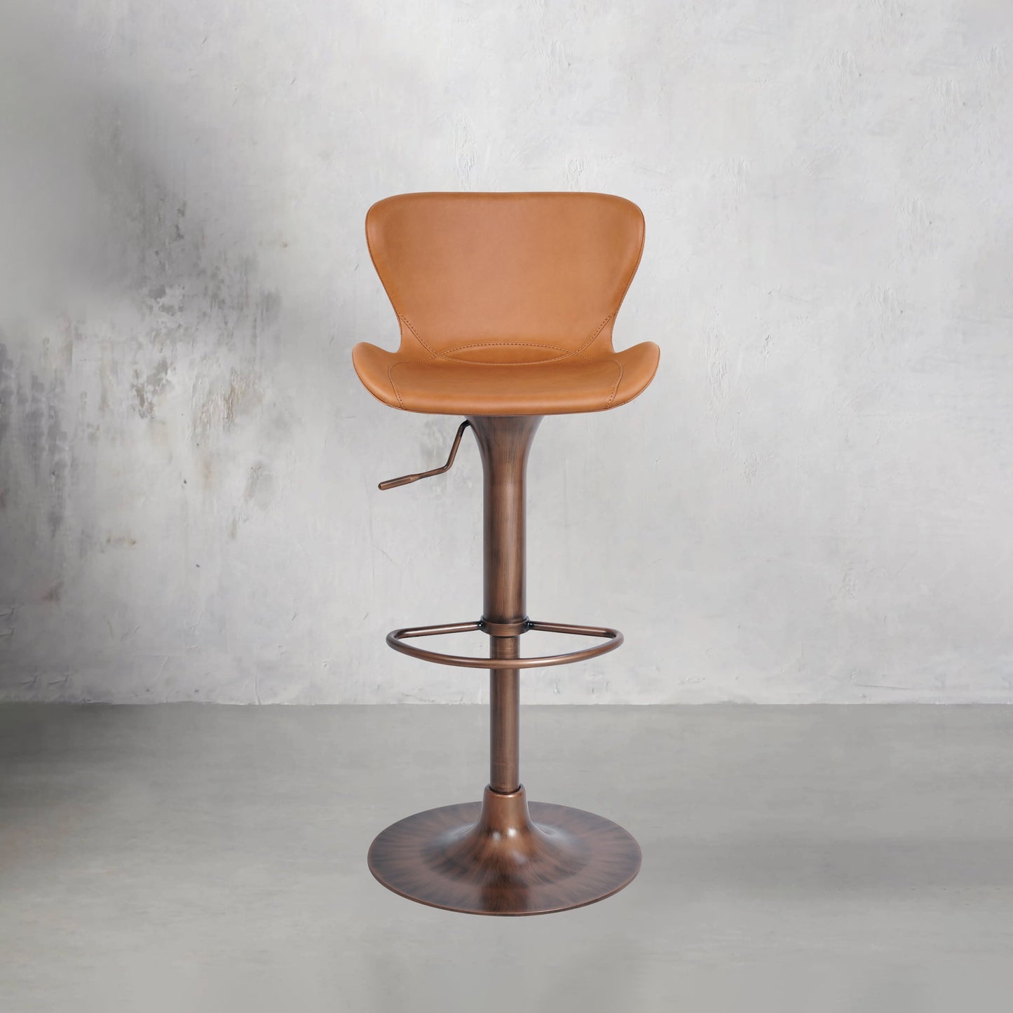 Embossed Cowhide HD-7271 bar chair by Heduen Möbel, featuring a stylish design and textured upholstery.