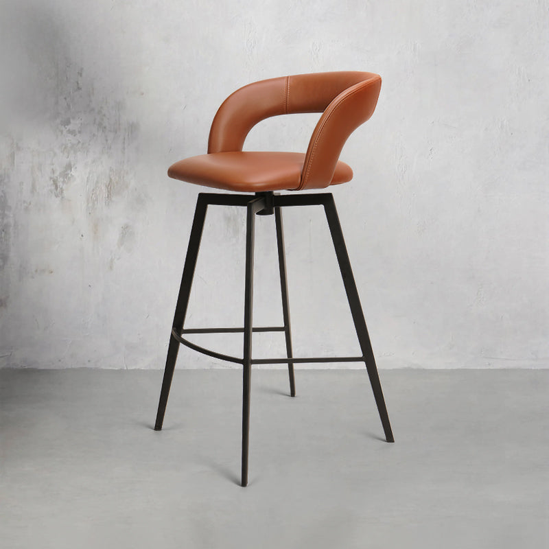 Plain-grain cowhide bar chair HD-7350 by Heduedmobel with a sleek design and sturdy construction.