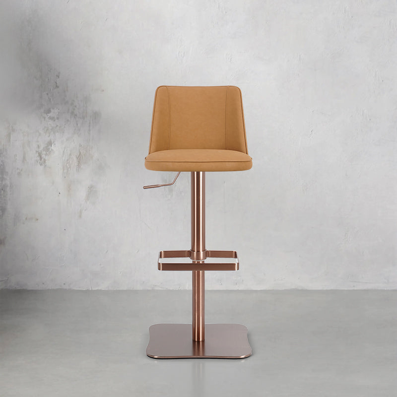 Heduedmobel HD-7679 Meibao PU leather bar chair with sleek black finish and modern design, shown from a side angle.