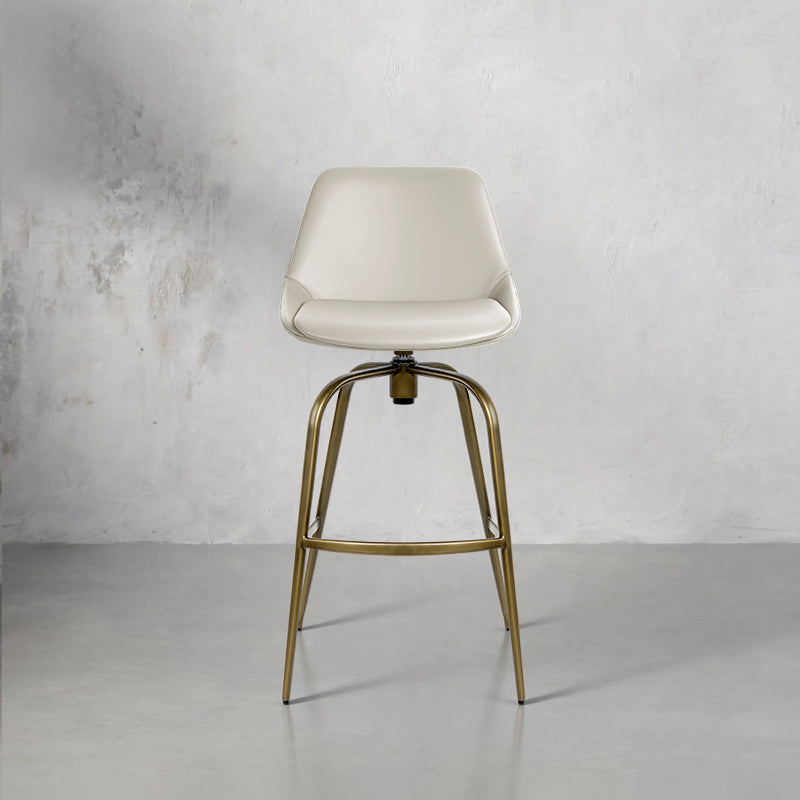Heduedmobel store Meirou PU leather HD-7723 bar chair with sleek design and sturdy metal frame, shown from side angle.