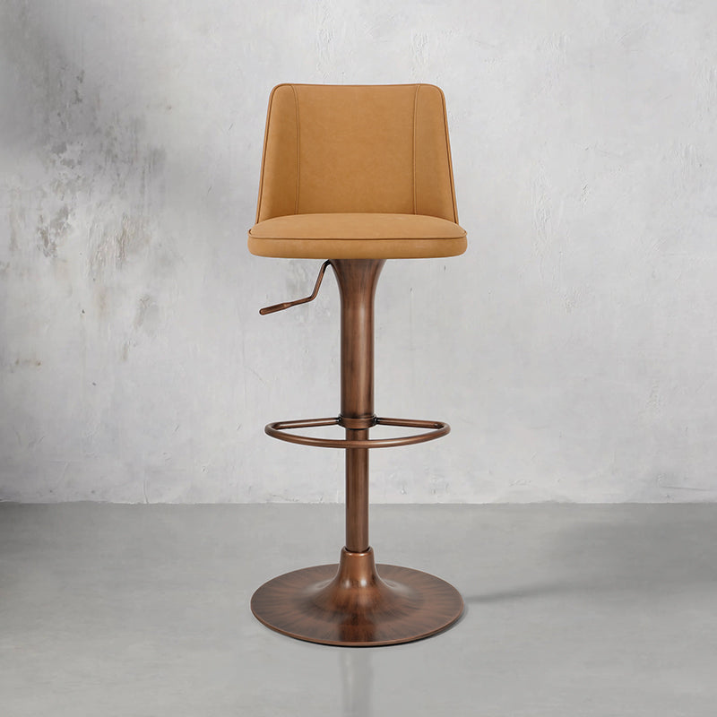 Meibao PU leather bar chair with padded seat and backrest, black finish, modern style, designed for casual dining or bar areas.