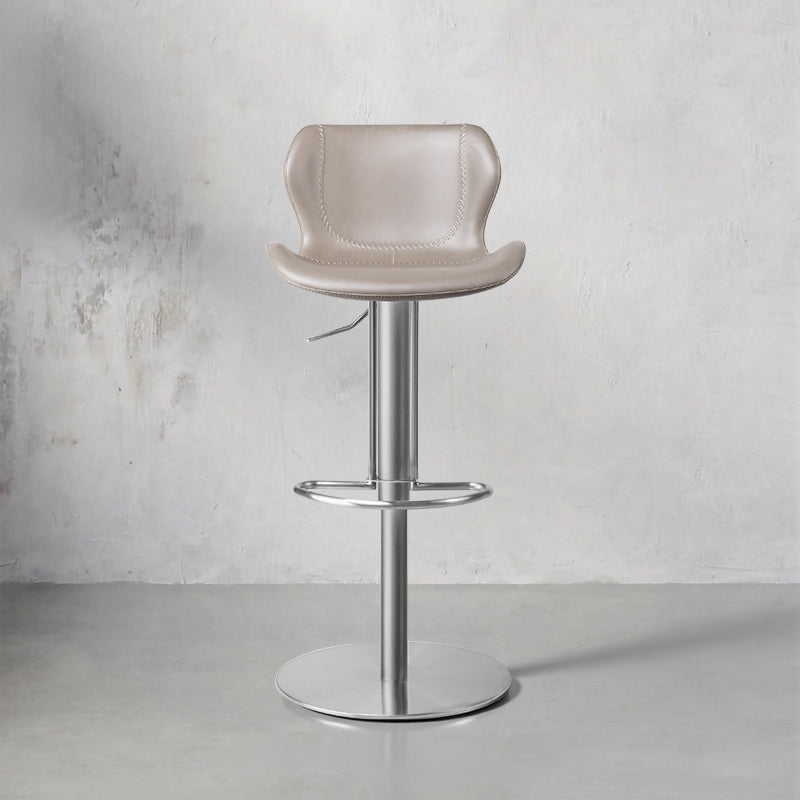 Heduedmobel PU leather bar chair in Crazy Horse style with a sleek design and sturdy base, showcasing rich texture and color.
