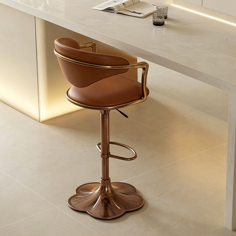 Heduedmobel store Meirou PU leather bar chair with plain grain cowhide upholstery and modern design.