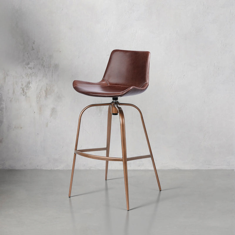 Oiled waxed cowhide bar chair HD-7318 by Heduedmobel with a sleek design and rich texture, perfect for modern spaces.