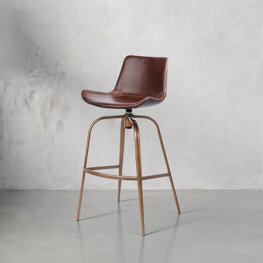 Oiled waxed cowhide bar chair HD-7318 by Heduedmobel with a sleek design and rich texture, perfect for modern spaces.