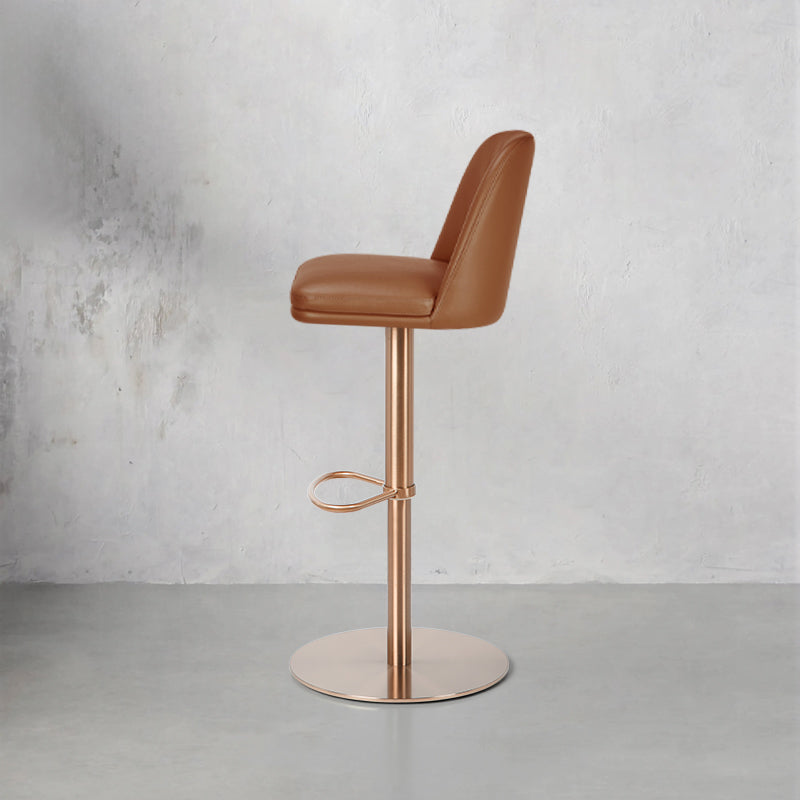 Plain-grain cowhide bar chair HD-7509 from Heduedmobel, featuring a sleek design and comfortable seating.