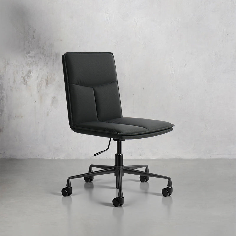 Meimei PU Leather HD-819 chair in black with modern design and sleek lines, showcasing its stylish upholstery and sturdy frame.