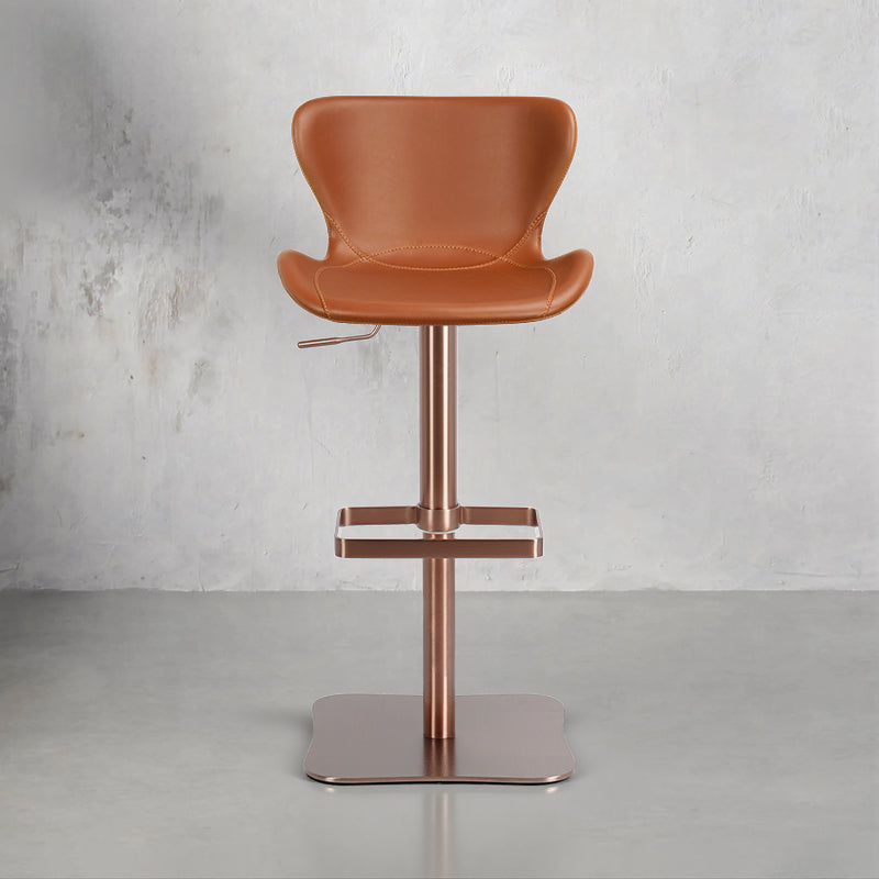 Heduedmobel store Meirou PU leather bar chair HD-7667 with cushioned seat and modern design, shown from side angle.
