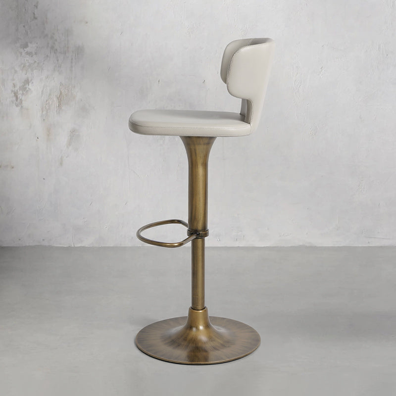 Heduedmobel store Meirou PU leather bar chair with plain-grain cowhide upholstery and metal legs, modern and stylish design