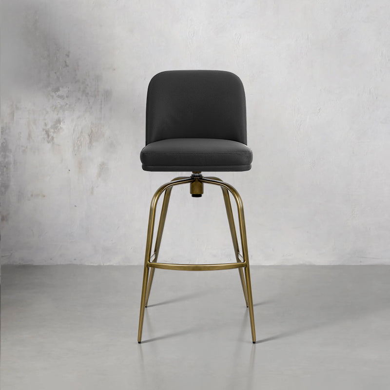 Heduedmobel Meimei PU leather bar chair with cushioned seat and backrest, modern design in black for home or bar settings.