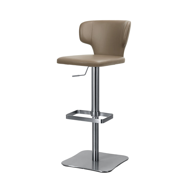 Plain-grain Cowhide HD-7567 bar chair by Heduedmobel with a sleek, modern design and sturdy metal legs.