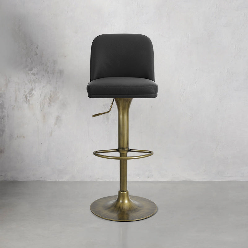 Heduedmobel Meimei PU Leather HD-7766 bar chair with sleek black upholstery and modern design, shown from a side angle.