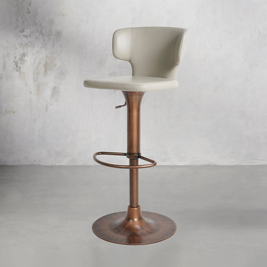 Heduedmobel HD-7190 bar chair with PU leather and plain-grain cowhide upholstery, featuring a sleek modern design.