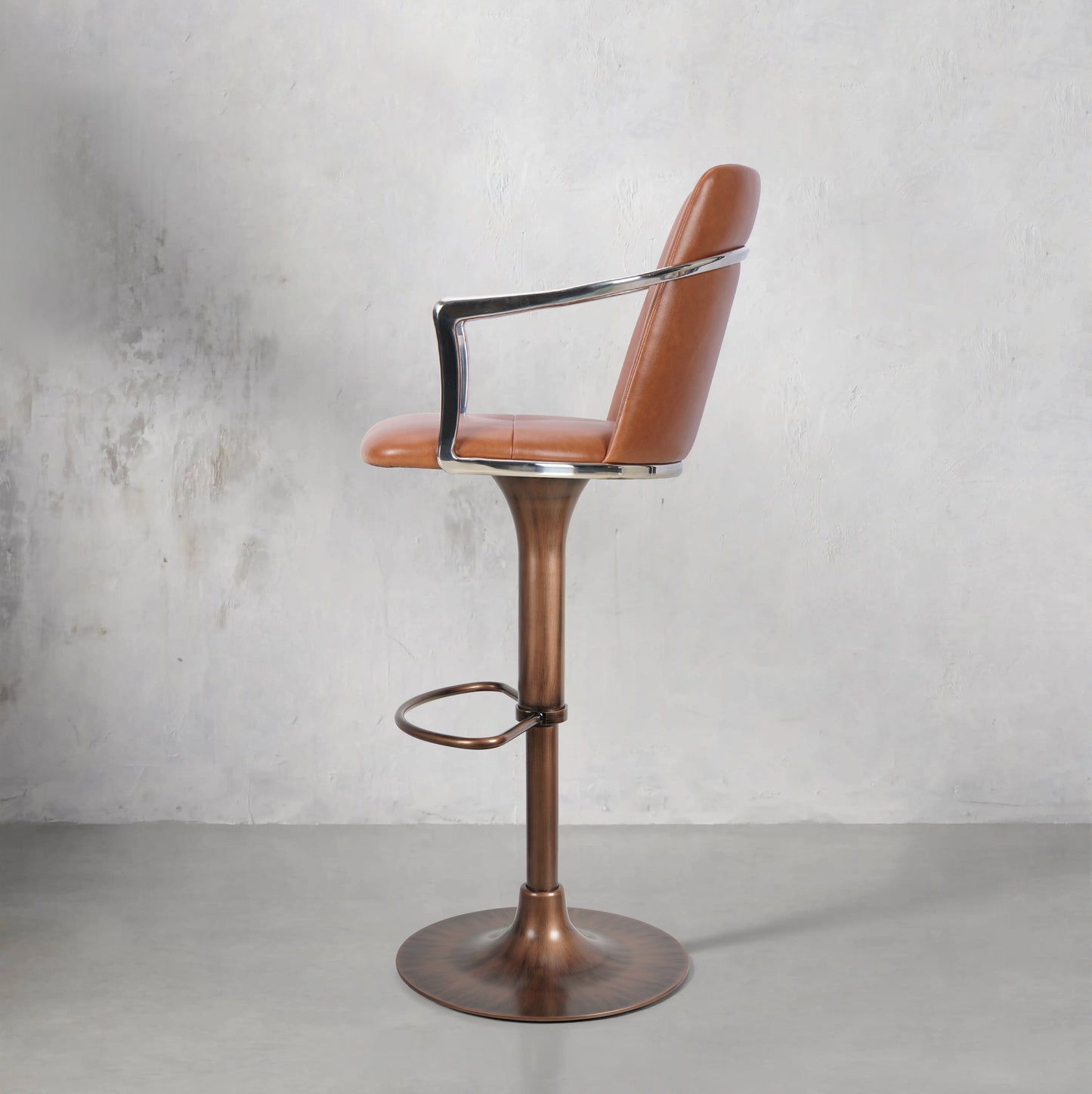 Heduedmobel store bar chair with Mohair, Huabao PU leather, and full grain leather upholstery, featuring a modern design.