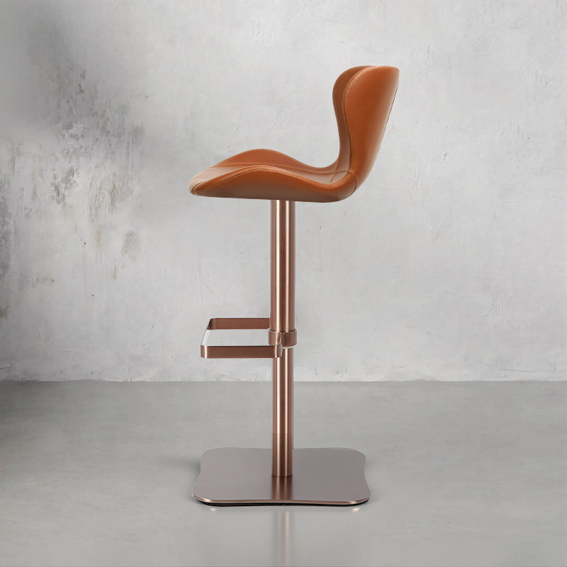 Heduedmobel Meirou PU leather bar chair with padded seat and backrest, modern design, black finish, and sturdy metal frame.
