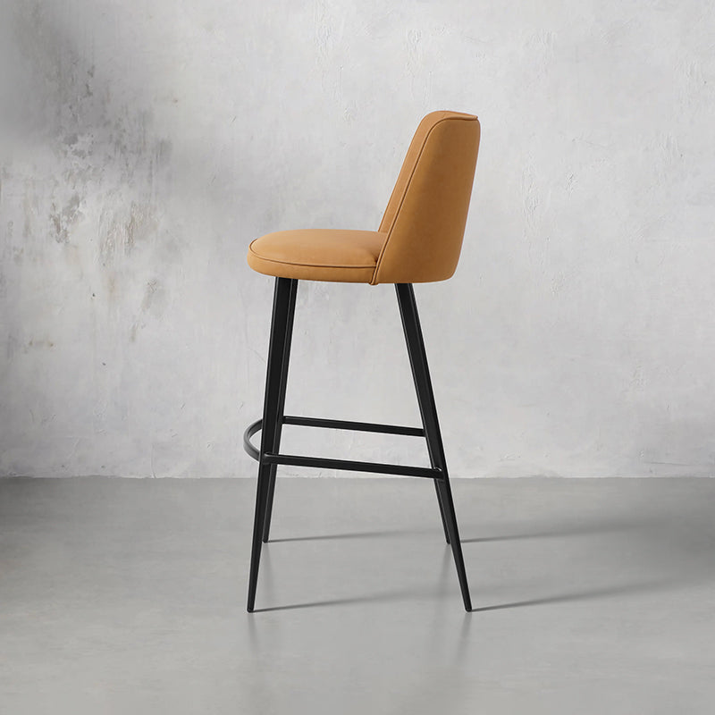 Heduedmobel Meibao PU Leather HD-7532 bar chair with modern black leather upholstery and sleek metal frame.