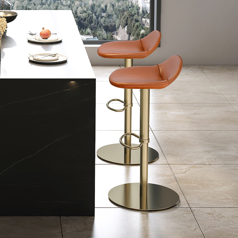 Embossed cowhide bar chair with metal legs from Heduedmobel store, showcasing textured leather and modern design.