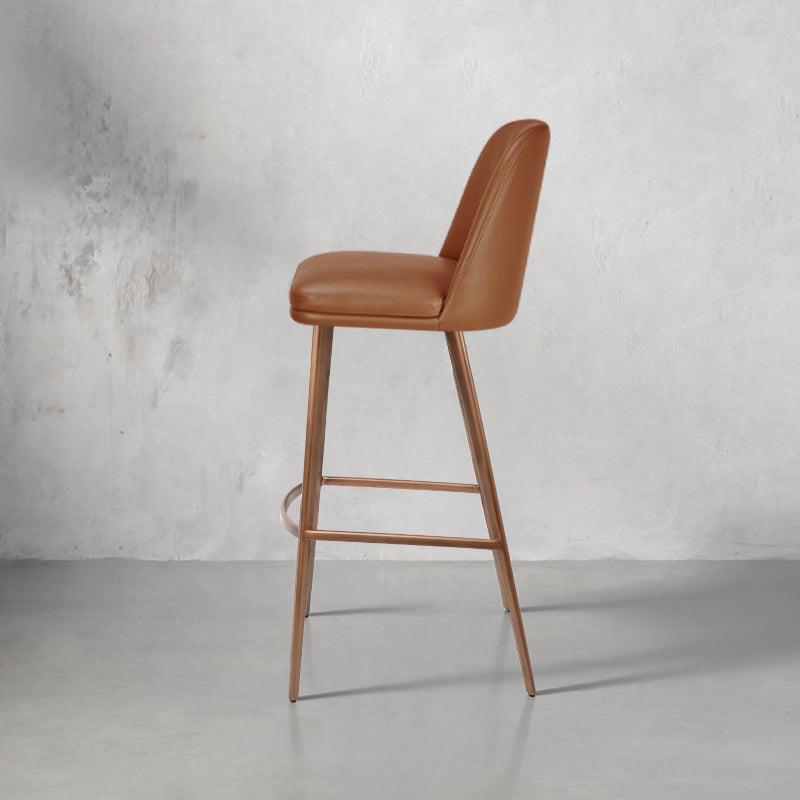 Plain-grain cowhide bar chair by Heduedmobel with a sleek design, featuring a sturdy frame and comfortable seating.