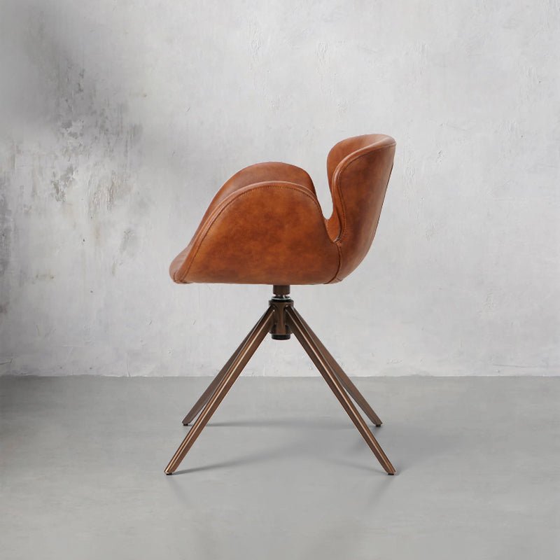 Brown Crazy Horse PU leather leisure chair by Heduedmobel with a modern design and comfortable seating.