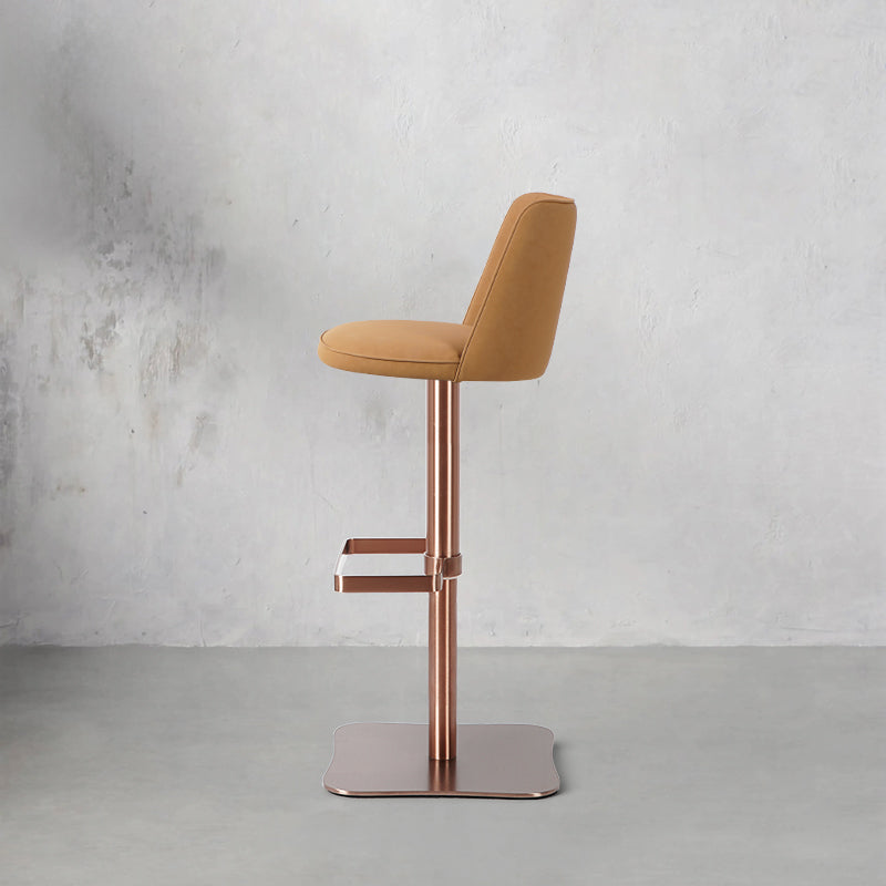 Meibao PU leather bar chair with padded seat and backrest, black finish, modern design, sturdy metal frame.