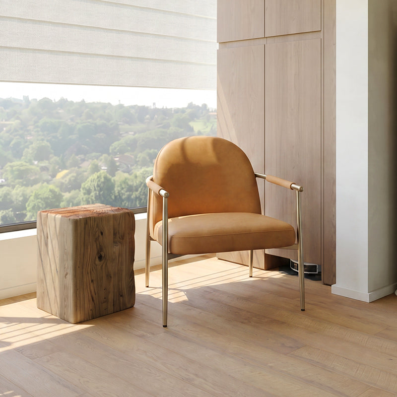 Heduedmobel Meibao PU Leather leisure chair with cushioned seat and backrest, modern design in a home setting