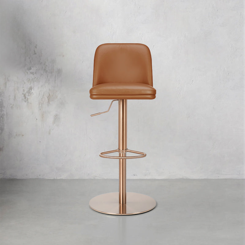 Plain-grain cowhide bar chair HD-7509 by Heduedmobel, featuring a sleek design and comfortable seating.