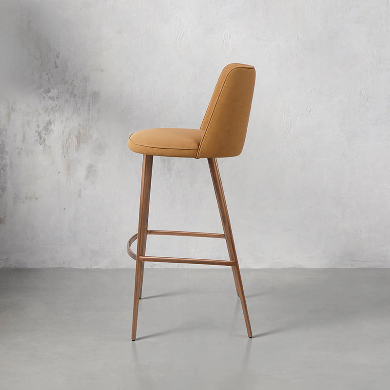 Meibao PU leather bar chair HD-7677 with modern design, featuring a cushioned seat and sleek black finish.