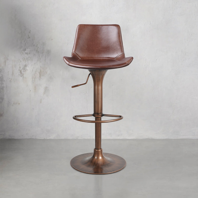 Oiled waxed cowhide HD-7257 bar chair with sleek design and sturdy legs, showcasing rich texture and elegant finish.