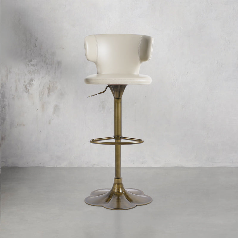 Plain-grain Cowhide HD-7580 bar chair by Heduedmobel store, featuring a sleek design with a sturdy frame and cowhide upholstery.