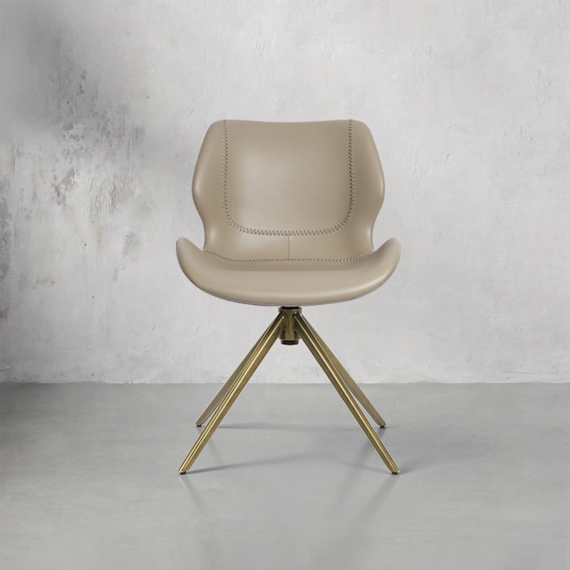 Leisure chair in brown PU leather by Meirou, featuring a sleek design and comfortable seating.