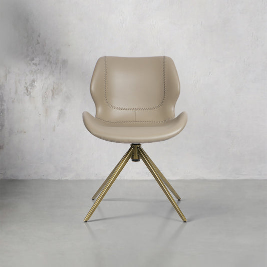 Leisure chair in brown PU leather by Meirou, featuring a sleek design and comfortable seating.